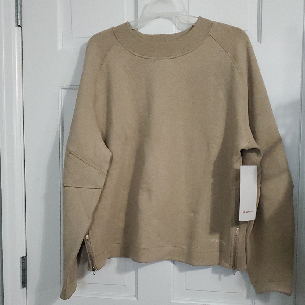 NWT Loungeful Relaxed Crew Sweatshirt Sz S Heathered Nutmeg